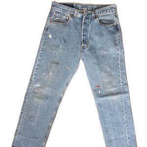 Modern Vintage Levis 501 32x30 Jeans with Paint Splatter all over
